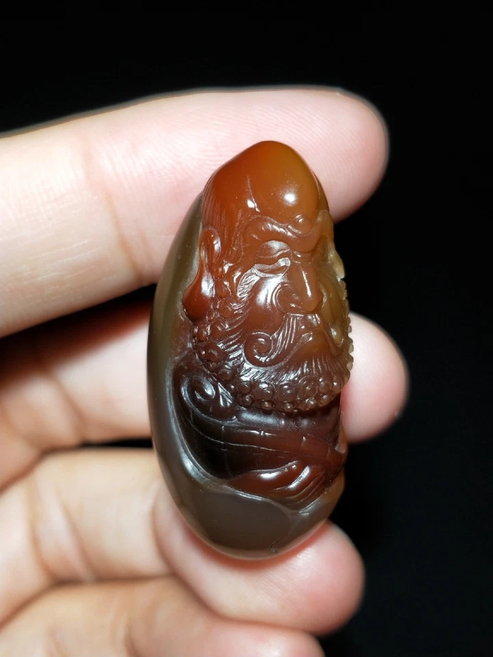 COLGANTE DHARMA TALLADO A MANO ÁGATA BRASILEÑA 100% NATURAL CERTIFICADO 18,8 g Foto 3 de 4