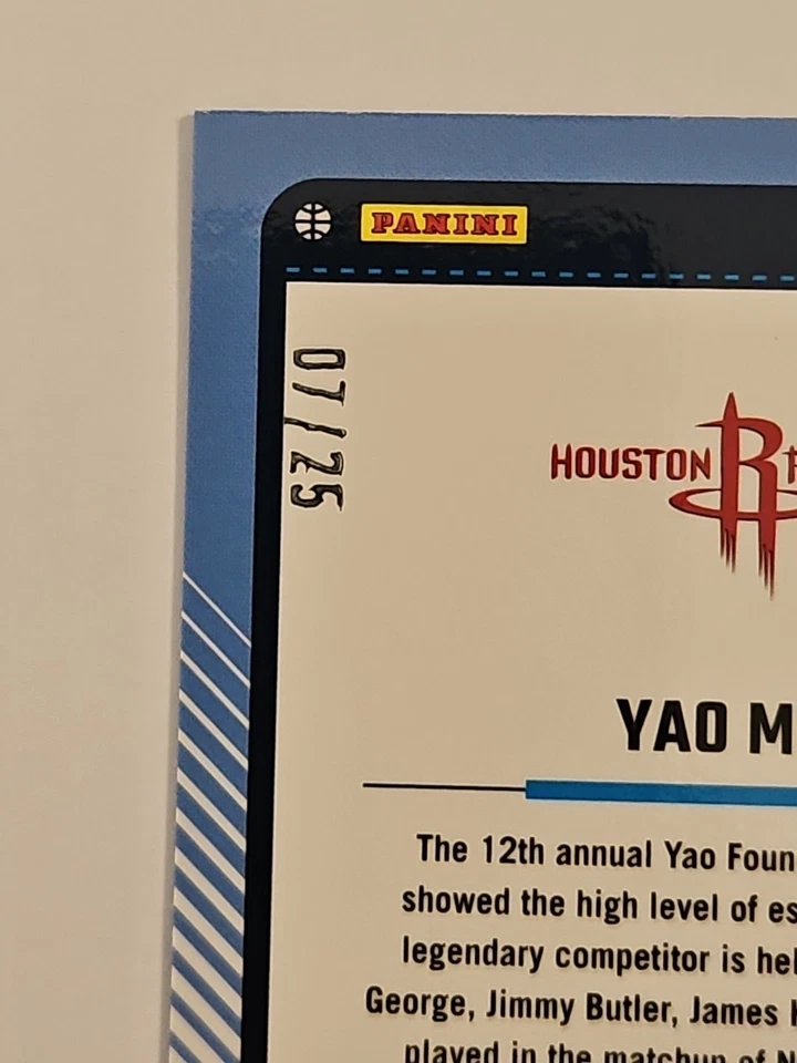 2024-25 Panini Donruss Optic Yao Ming Cracked Ice Prizm 07/25 Rockets #226 Foto 4 de 4