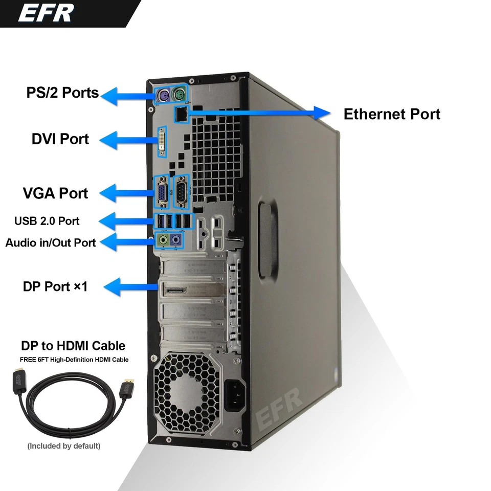 HP Desktop Computer PC i7, up to 16GB RAM 2TB SSD Windows, WiFi BT, Free AMD GPU - Image 4 of 4