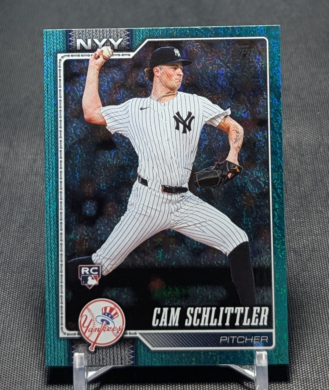 Cam Schlittler Aqua Holo Foil SP Rookie RC 2026 Topps Series 1 Card #111 Yankees