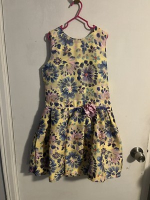 Wonder Nation Girls Flower Yellow Spring Easter Holiday Dress Size 10 Large EUC 
