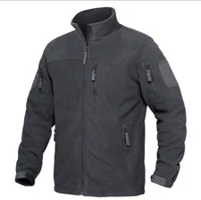 Mens Jacket Tactical Fleece Work Casual Full-Zip Windproof Coat Outdoor Hiking