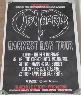 Obituary Darkest Day Tour Poster 2009