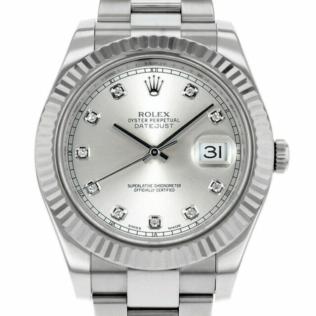 Rolex Datejust II Silver Men's Diamond 