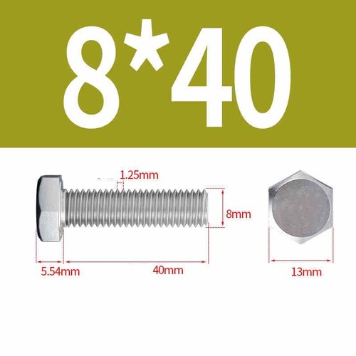 External Hexagon Screw Fully Thread Long Bolts Screw 304 Stainless Steel M3-M8 - Picture 104 of 126