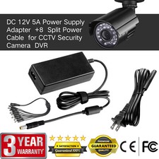 12V 5A LED Power Adapter Transformer for DVR/Camera RGB LED Strip 8 Way splitter