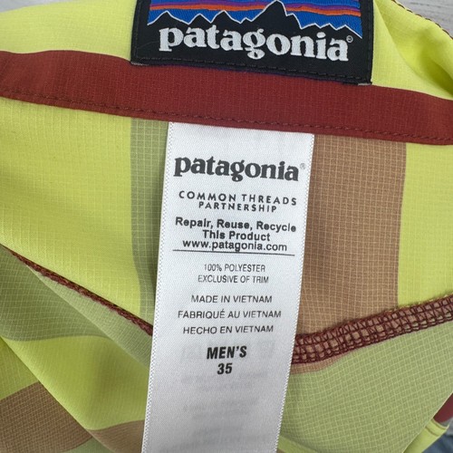 Patagonia gestreifte Boardshorts Badehose Kordelzug Taille Herren Größe 35 - Bild 7 von 7