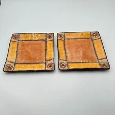 Set Of 2 Clay Art "Tuscan Sunflower" Dinner Plate