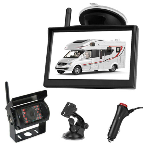 5" Wireless Rear View Camera Reversing Monitor Kit for 12-24V Truck Caravan RVs