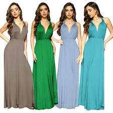 Ladies Formal Dress Long Maxi Evening Party Prom Bridesmaid Gown Multi way WEAR