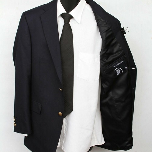Abrigo Blazer Hart Schaffner Marx Belk azul marino dos botones ventilación individual para hombre 40R - Imagen 3 de 12