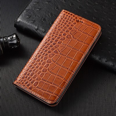 Genuine Leather Flip Case For Samsung Galaxy S25 Ultra Crocodile Wallet Cover