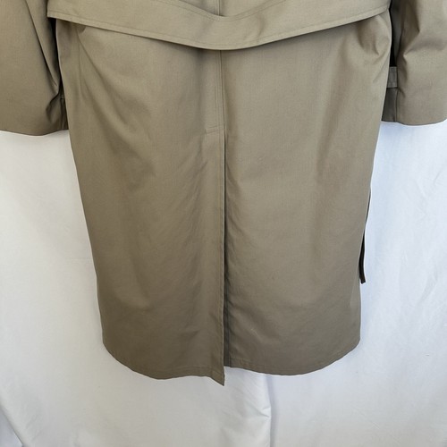 Vintage London Fog Trench Coat Mens 38 Double Breasted Sherpa Lined Belted Khaki - Picture 11 of 16