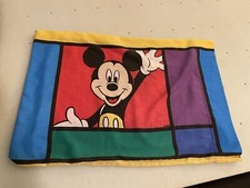 Disney Mickey Mouse Goofy 90's VTG Color Block Double Sided Standard Pillowcase