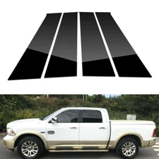 Glossy Black Pillar Posts for Dodge Ram 09-18 (Crew/Quad/Extended) EXT 4pc Trim