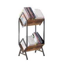 2-Tier Vinyl Record Storage, Metal Vinyl Record Holder for 160-200 LP Storage...