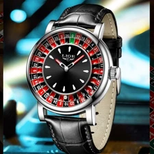 LIGE Mens Watch Quartz Chronograph Leather Strap Luminous Luxury Man Wristwatch