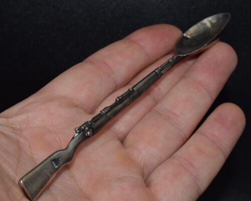 I. Khlebnikov Antique IMPERIAL russian 84 SILVER TEASPOON Faberge design weapon - Picture 4 of 12