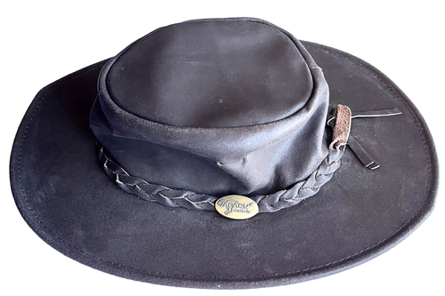 YELLOWTAIL AUSTRALIA OUT BACK BROWN LEATHER HAT ADULT MEDIUM SIZE JACARU SWAGMAN - Picture 4 of 8