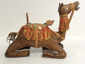 Kneeling Camel Figure Leather with Riding Seat Saddle ...