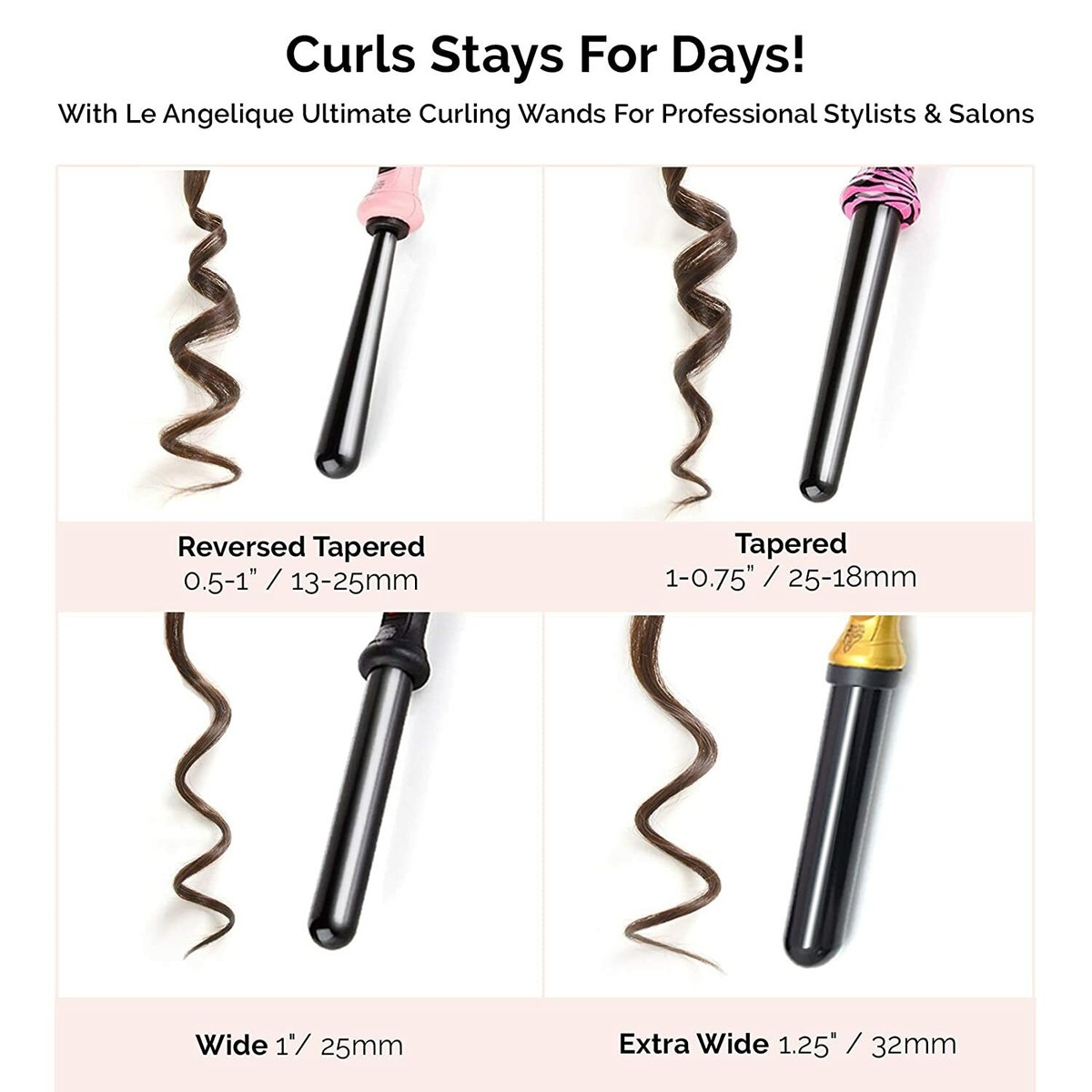 Curling Iron - Le Angelique 1 1/4 inc 32mm Wand -Gold | eBay