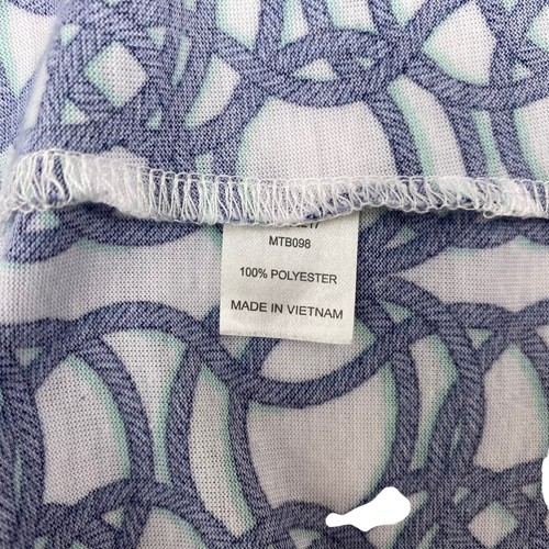 Encantadora camiseta sin mangas Charlie tejida azul círculos talla XL dobladillo asimétrico para mujer - Imagen 12 de 12