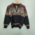 Dale of Norway Snowflake Gray Nordic Half Zip Wool Pullover Sweater Size XS