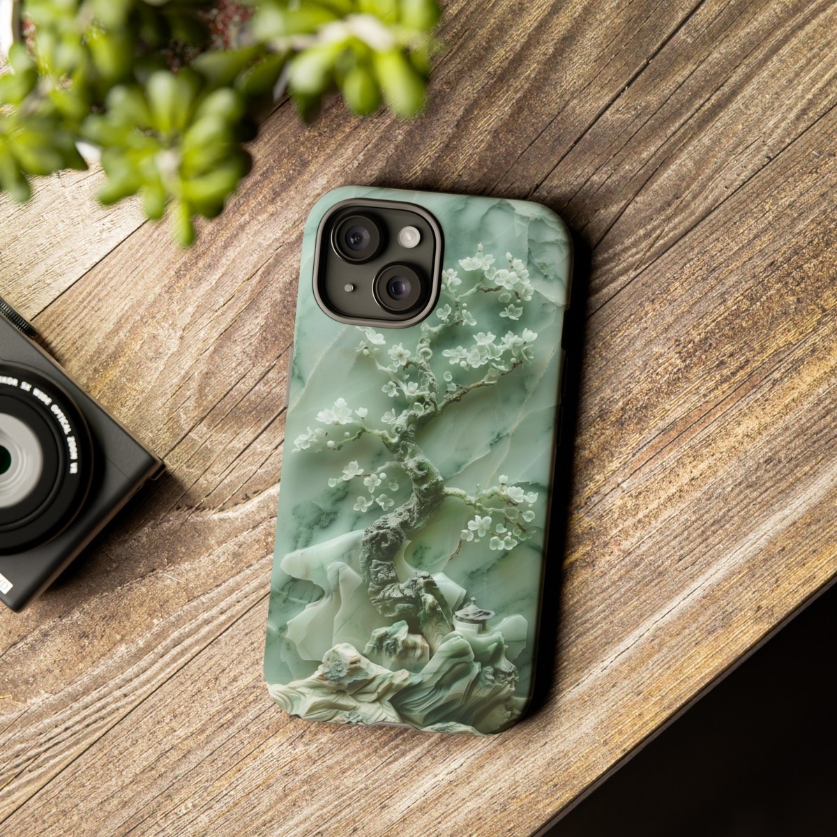 Phone Ink - Case for iPhone Galaxy Pixel - Jade Sakura Marble | eBay