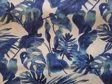 18 x 18 Outdoor / Indoor Pillow Cover White With Blue Floral Design Hand Crafted