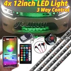 4x RGB LED Light Kit Neon Strip bluetooth APP Music Control for Grill Car Truck