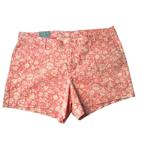 Old Navy Women's LePixie 3.5 Inch Shorts Pink Shell Floral Cotton Size 16 Reg - Picture 1 of 8