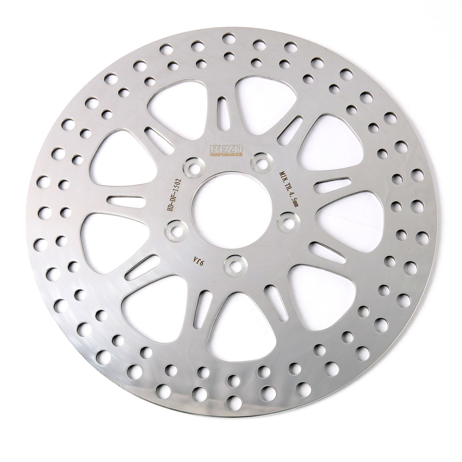 Rezo Polished Front Brake Disc for Harley-Davidson FXSTC Softail Custom 08-08