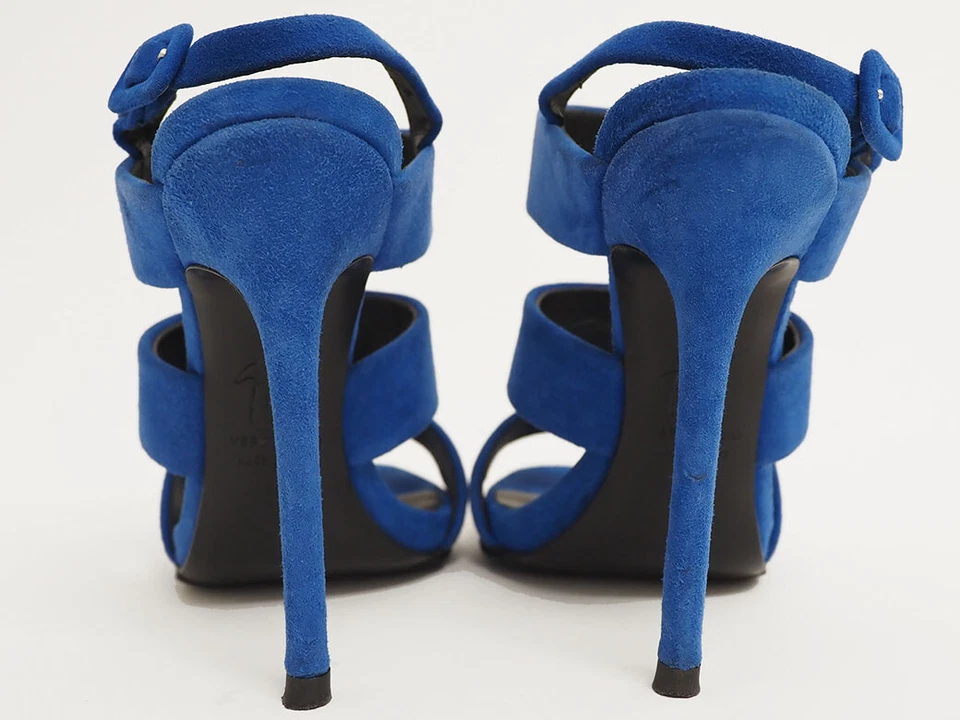 Auténticas Sandalias Giuseppe Zanotti 35 Gamuza Azul Reutilización Usadas Usadas Usadas Foto 3 de 4