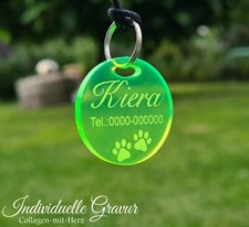 HUNDEMARKE mit Gravur individuell 1 Seitig Gravur  Hund / Katze  Rund Acrylglas