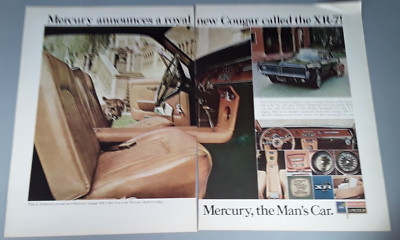 Original 1967 Mercury Cougar XR-7 Two-Page Magazine Ad