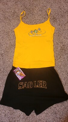 Nascar Elliott Sadler #38 Nascar  Tank(L) & Shorts(XL) Women s Yellow Crew M&M s