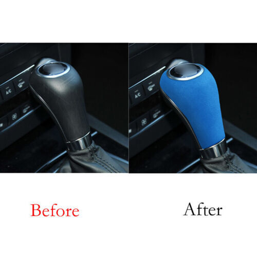 Central Console Gear Shift Knob Blue Suede 09-15 Trim For Benz C/E Class GLK GLS - Picture 2 of 6