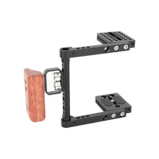 CAMVATE Camera Cage with Wooden Right Handle for Canon Nikon Sony DSLR Camera