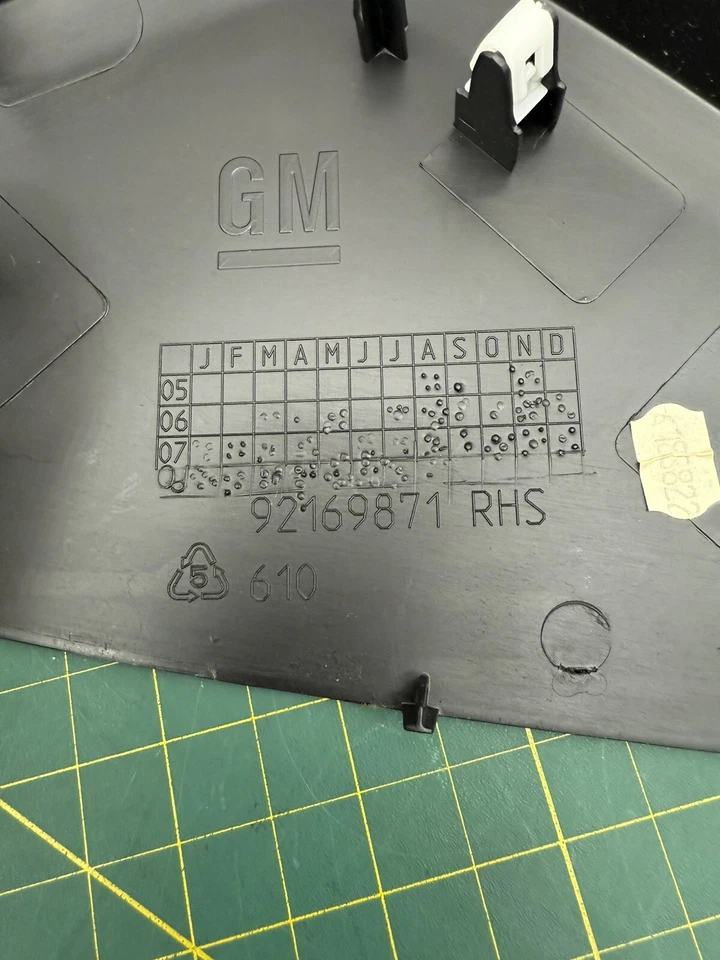 08-09 Pontiac G8 11-13 Chevrolet Caprice tablero moldura lateral pasajero derecho 92169871 Foto 3 de 3