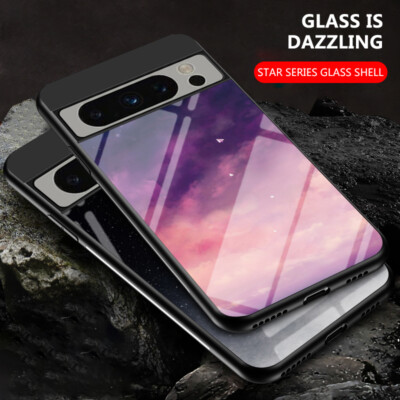 For Google Pixel 9 Pro XL 8 7 6 Slim Glass Heavy Duty Shockproof Case Starry Sky