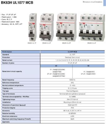 LSis 5 Amp 3-Pole DIN Rail Circuit Breaker (MCB) - 10kA @ 480V, UL1077 Rated