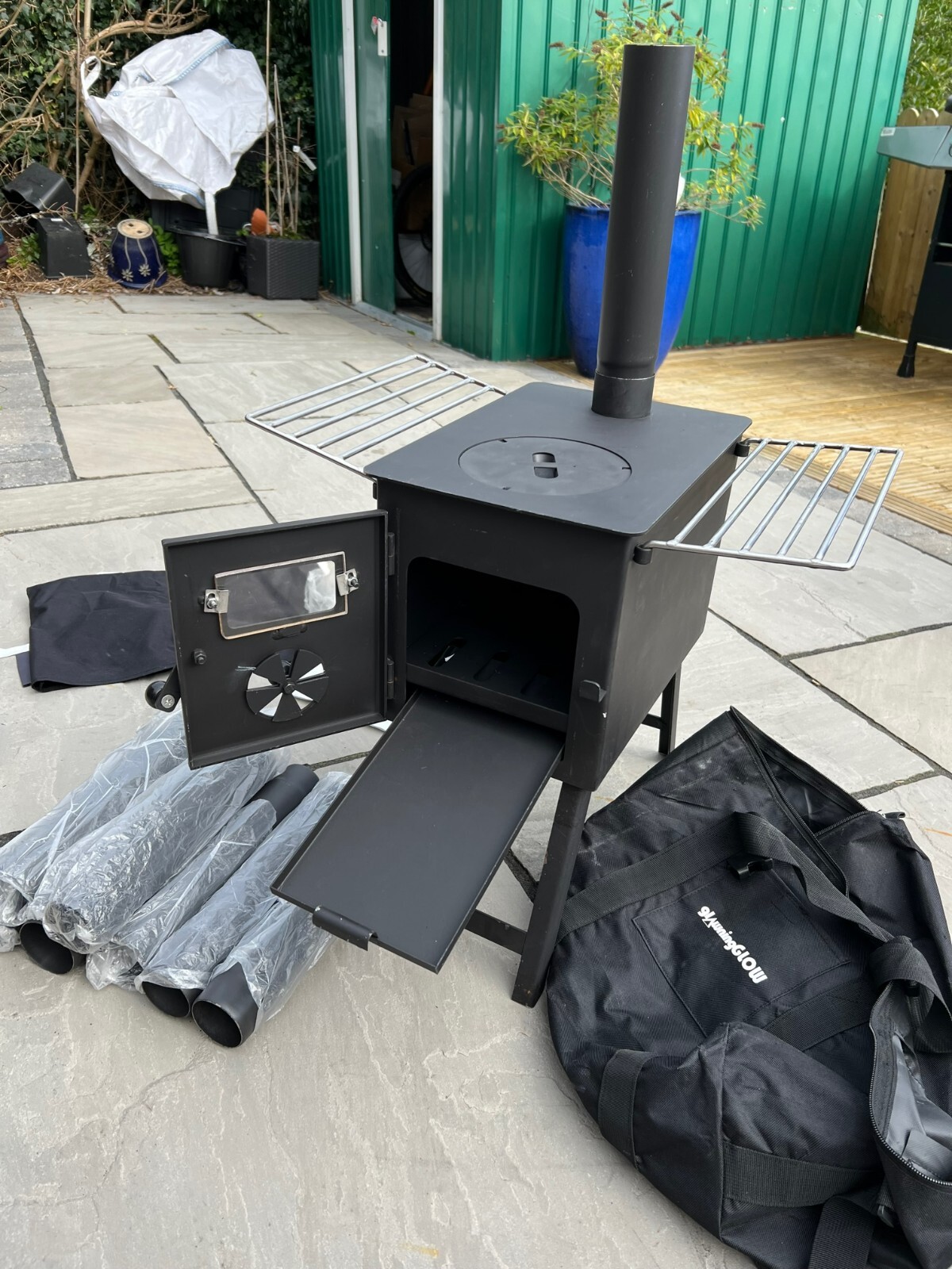 Glawning Glow portable woodburning stove, fits Glawning bell-tent | eBay