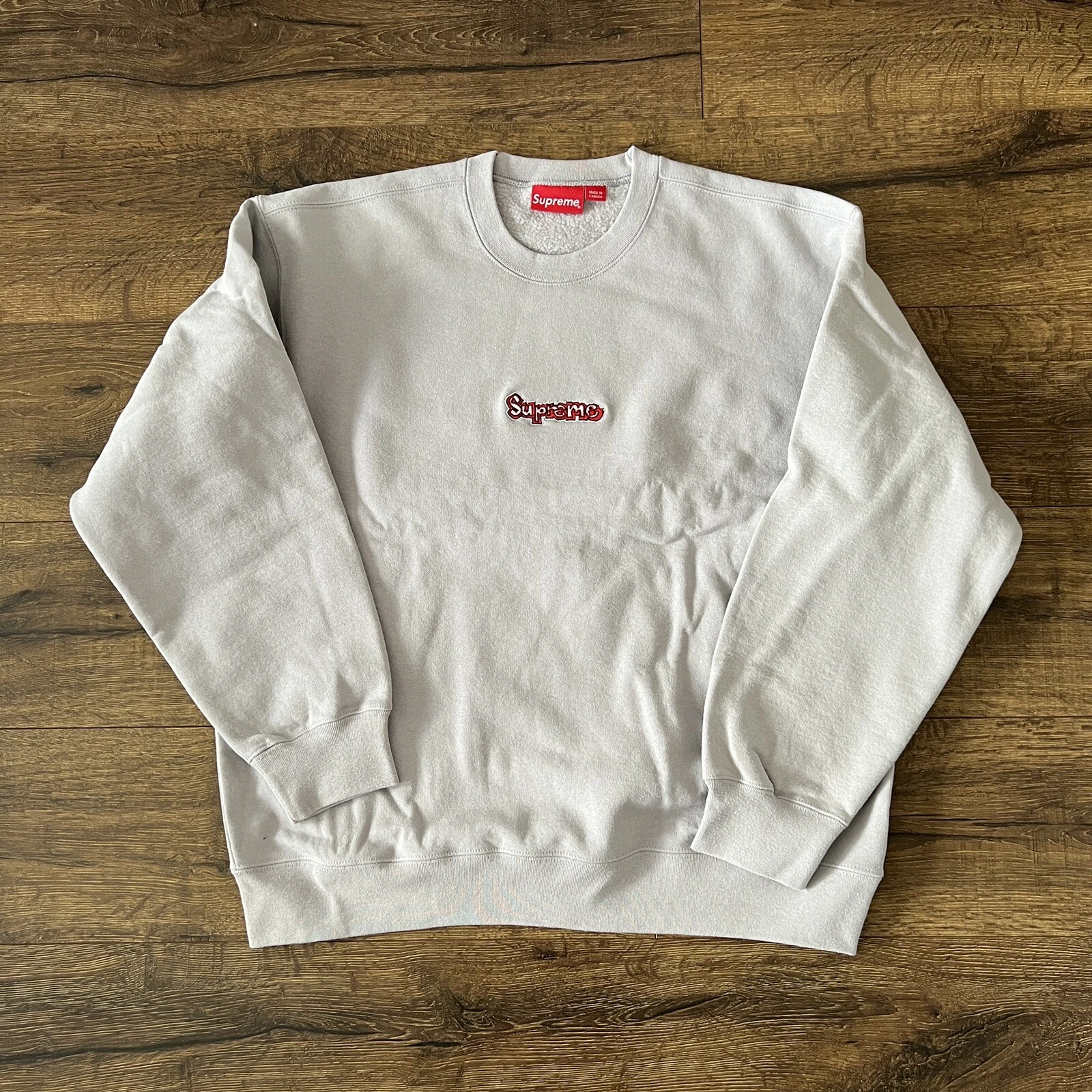 Col rond homme Supreme logo Gonz gris taille L SS21SW53   Neuf