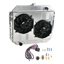 3 Row Radiator & Shroud Fan & Relay For 1966-79 Ford F100 F150 F250 F350 Bronco