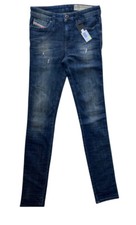 Diesel Skinzee Womens Skinny Jeans W25 L32 Blue Stretch Denim Low Rise Slim Fit