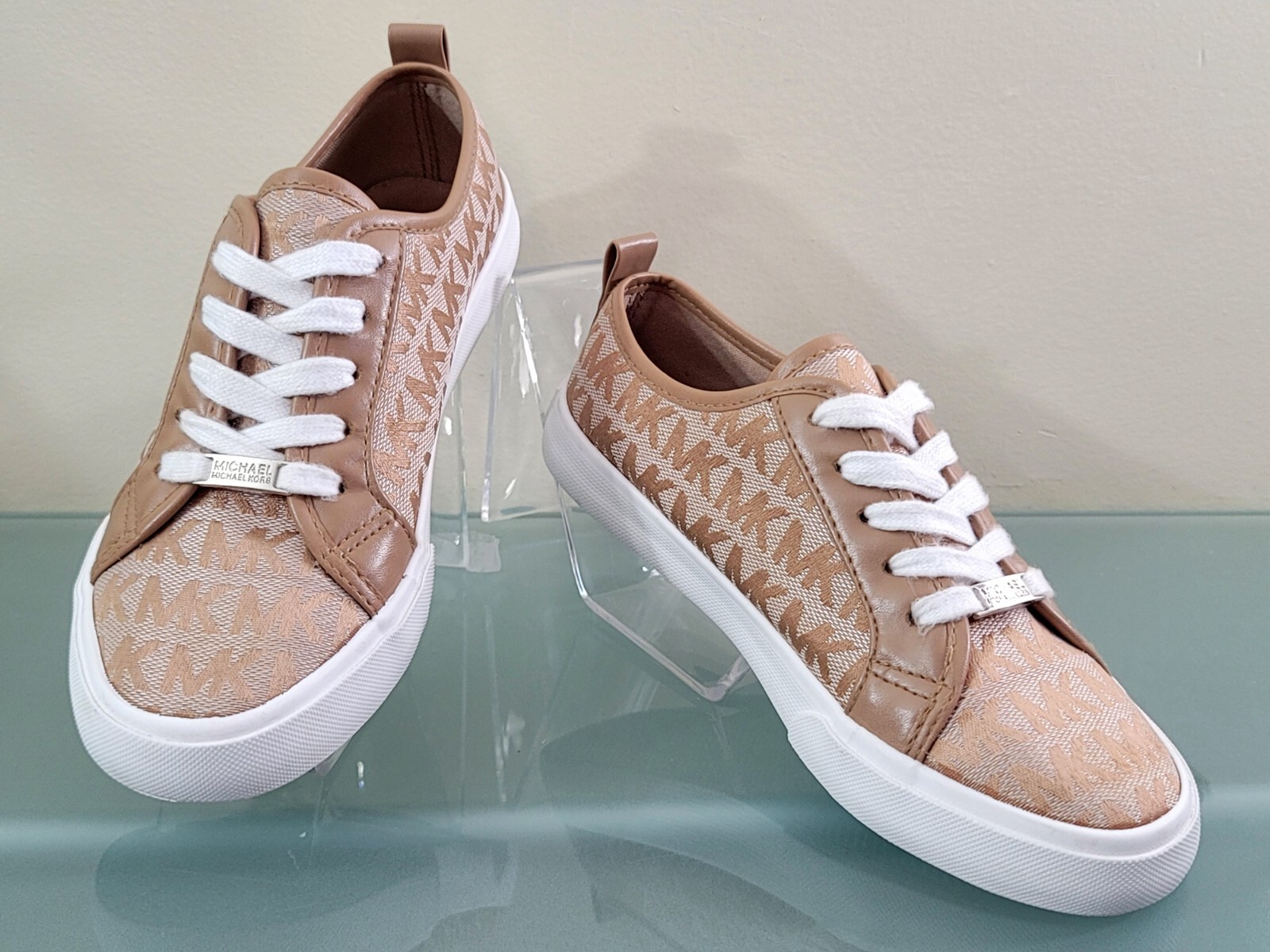 MK Logo Tan Brown Sneaker Shoes 