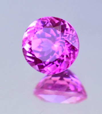 Natural Pink Ruby 9.40 Ct Round Certified Flawless Loose Gemstone From Mogok