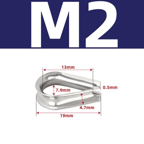 Thimbles For Wire Rope Clips Cable Clamps 2/3/4/5/6/8 - 32mm A2 Stainless Steel - Picture 5 of 21