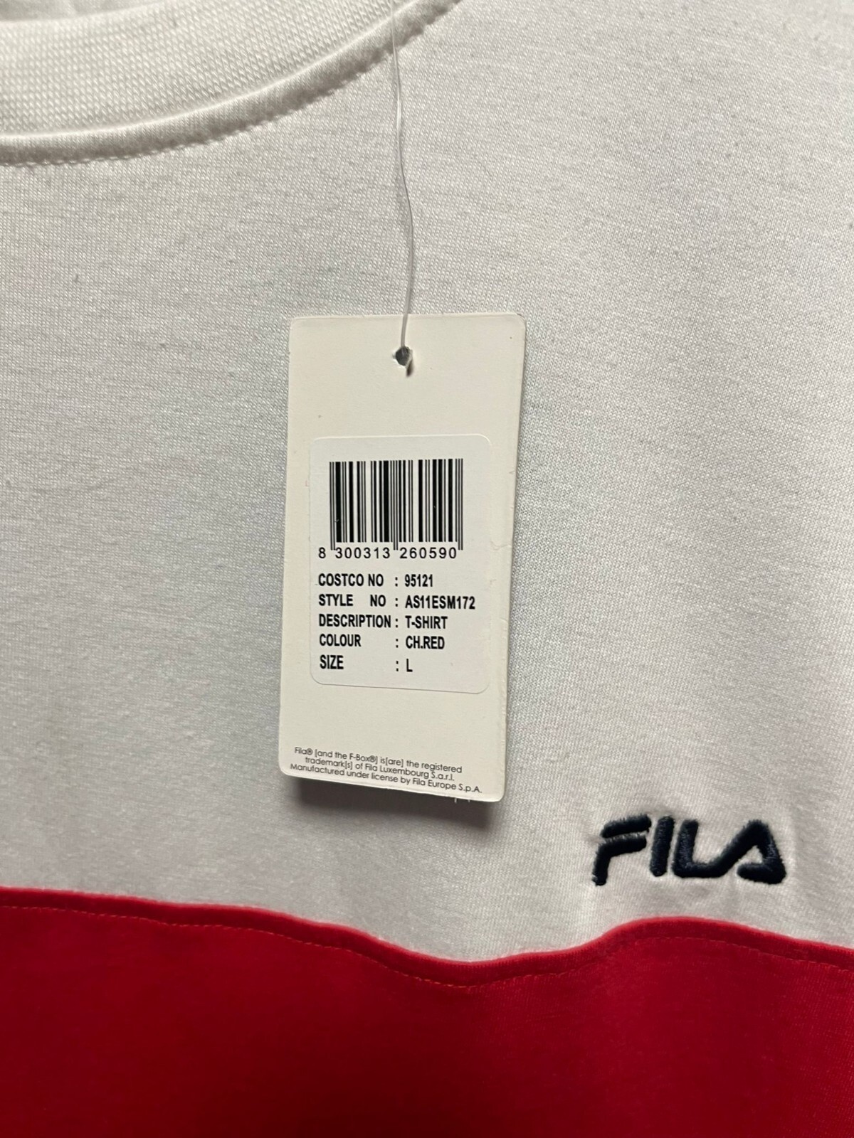 T shirt collo Fila Crew rosso grande TD042 AA 09