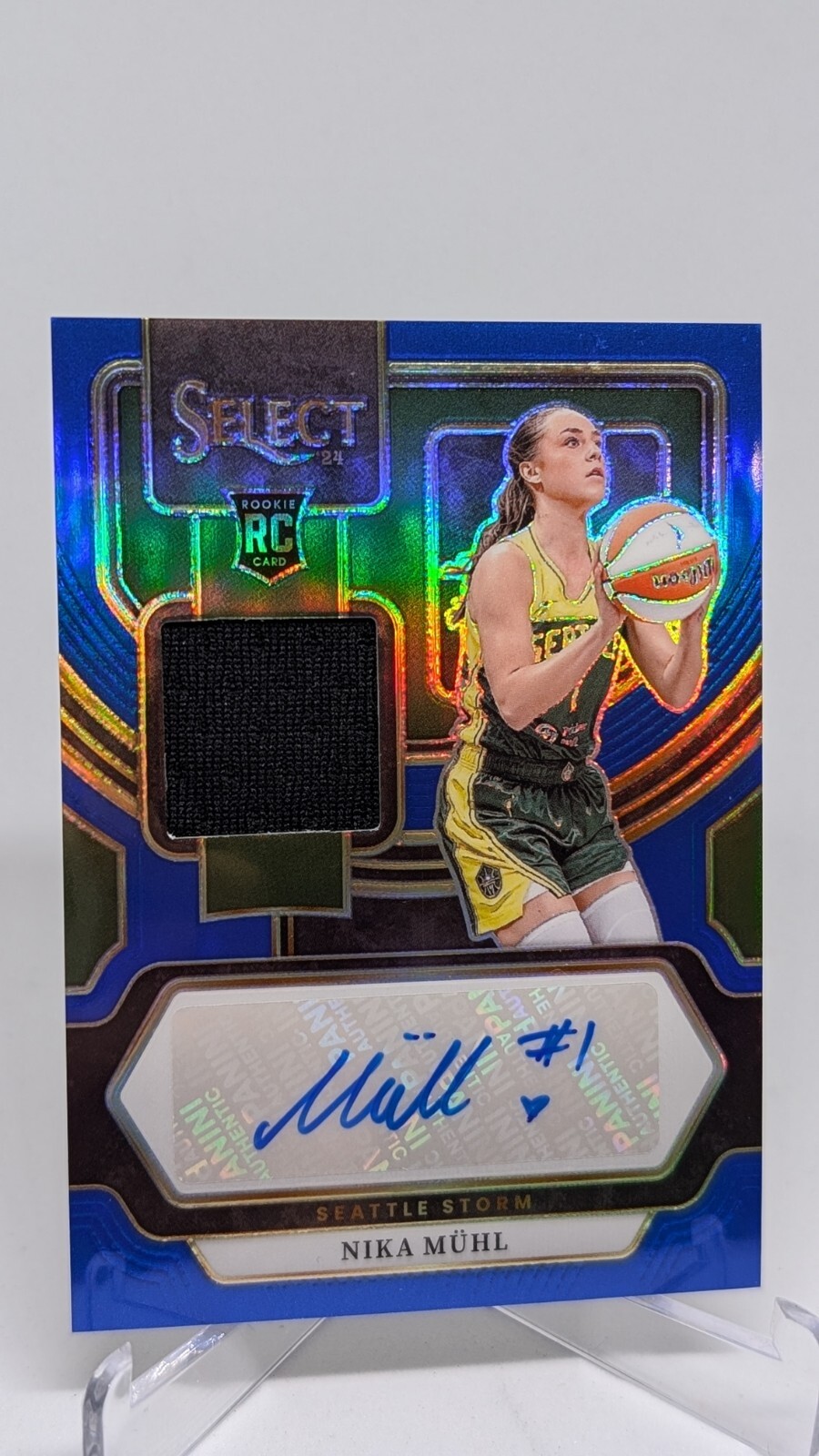 2024 Panini Select WNBA Nika Muhl Jersey Patch Auto Blue /49 Rookie RPA